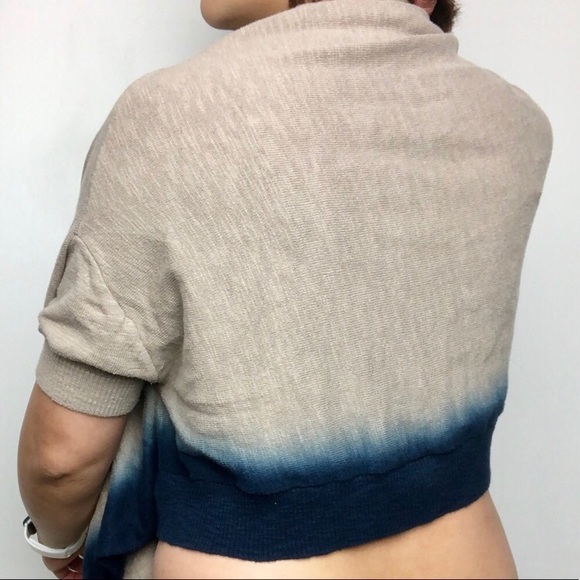 Anthropologie Moth Brown Blue Ombre Shrug Poncho Convertible Sweater Size S/M - Picture 4 of 7